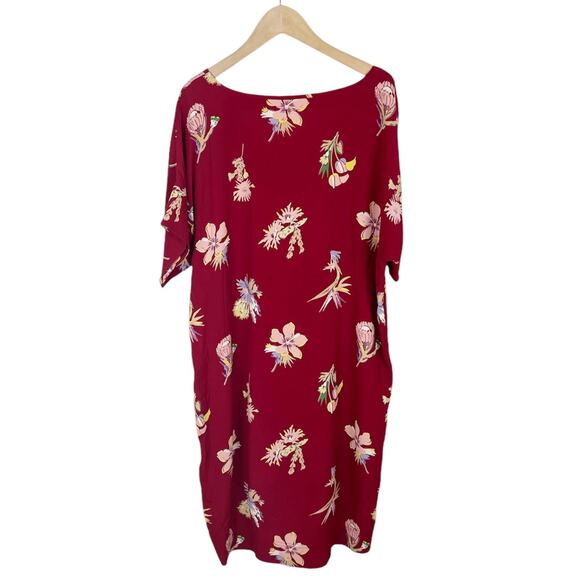 Madewell Novel Mini Shift Dress in Bird of Paradise Red Size Small - Picture 3 of 6